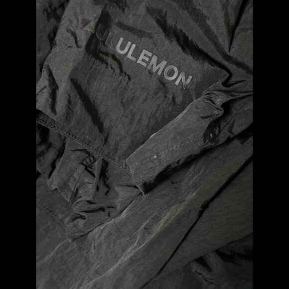 Lululemon Jacket XS Mens Black Oversized Textured Full Zip 100% Nylon Raincoat - Picture 8 of 8